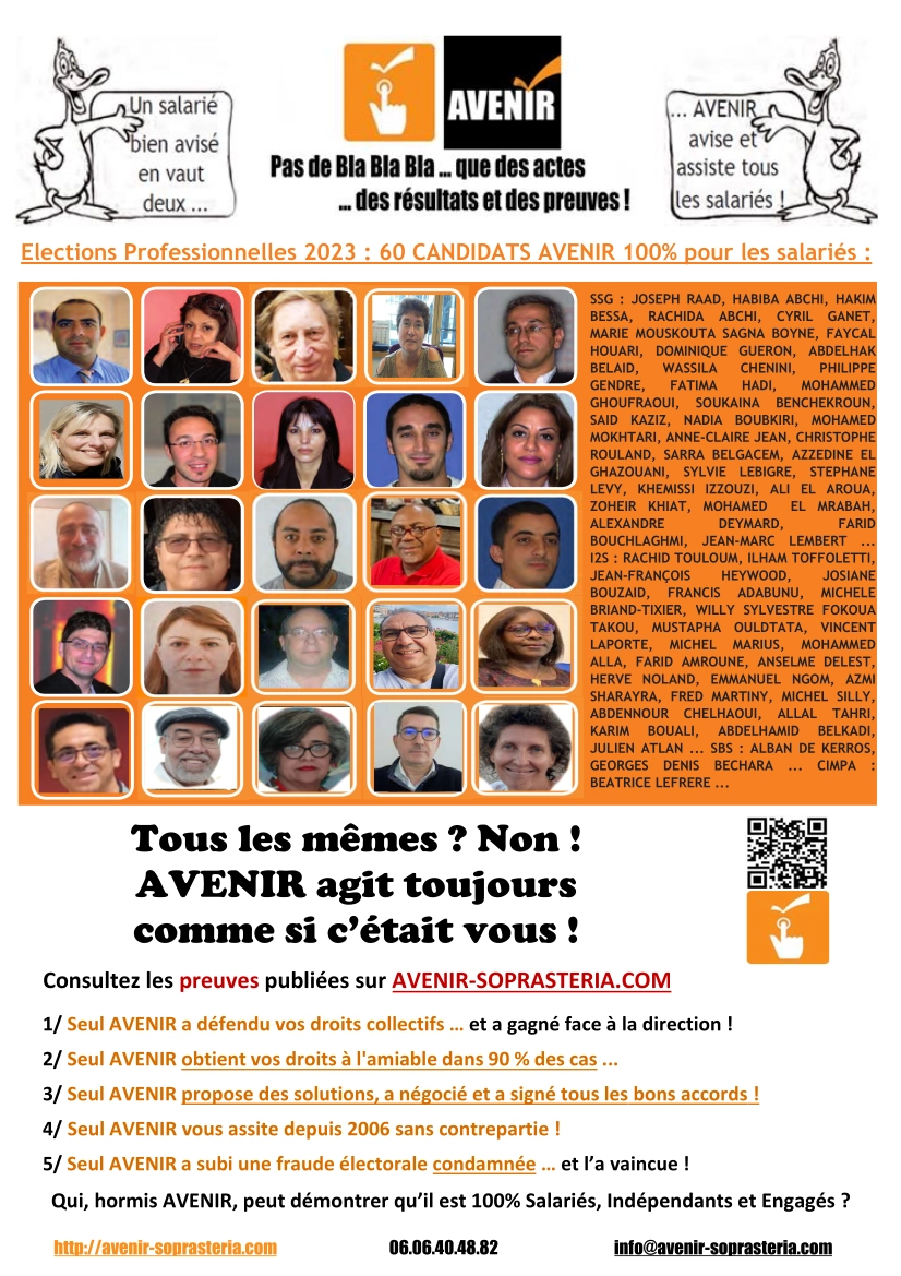 Election professionnelle 2023 - Liste des candidats